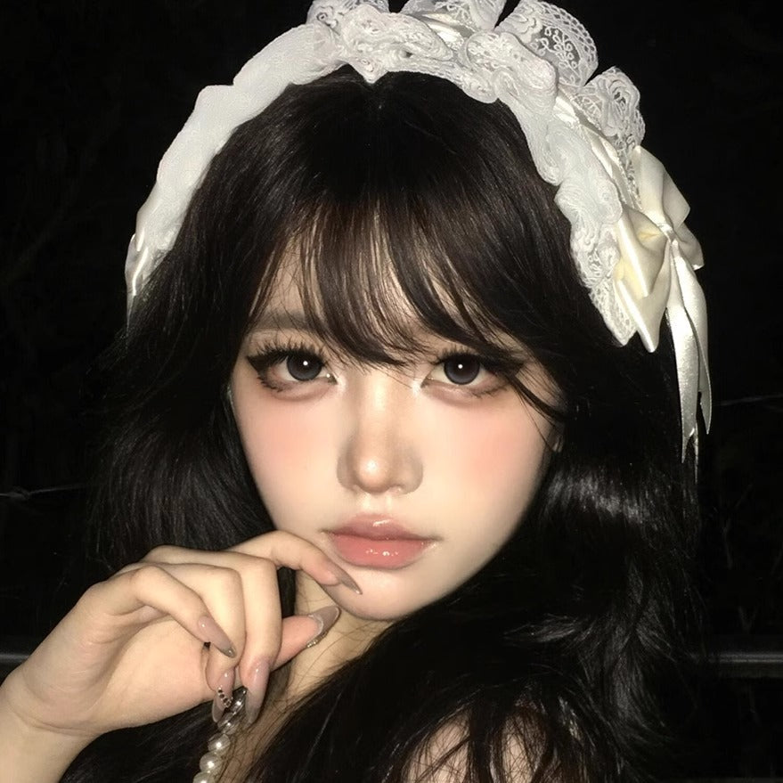 Lolita Accessories White Lace Bow Headband French Headgear Hair