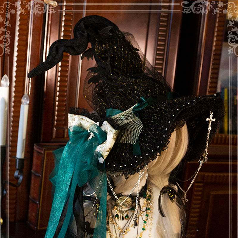 Lolita Accessories Halloween Goth Dark Witch 3 Colors Hat Hair