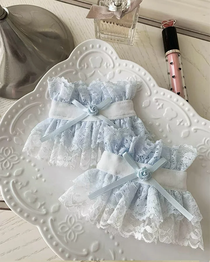 Lolita Accessories Sweet Blue Lace Ruffles Hand Oversleeves for Wedding 3 Colors
