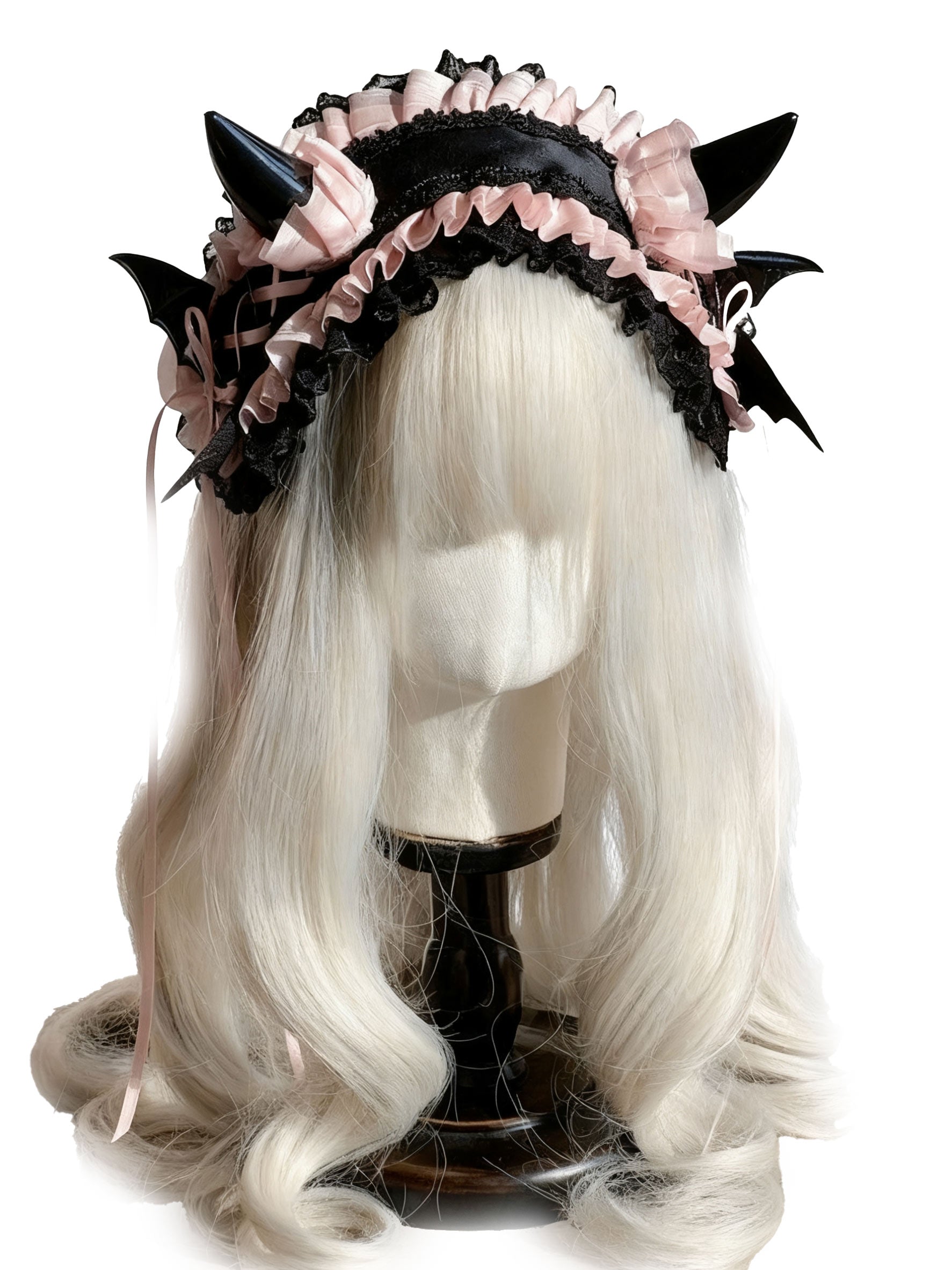 Lolita Accessories Sweet Goth Devil's Horn Hairband  Lace Ruffle for Halloween