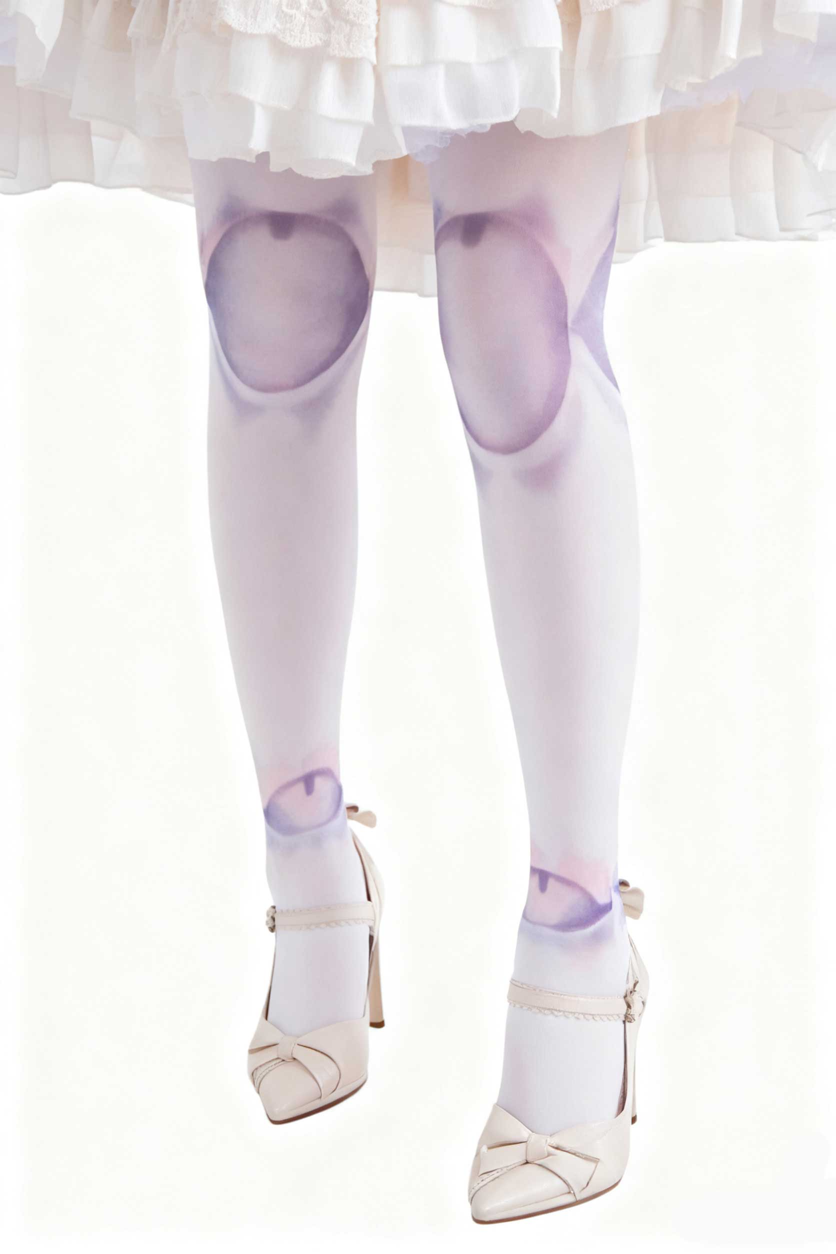 Lolita Accessories White Printed Doll Stockings Tight Over-the-knee Socks