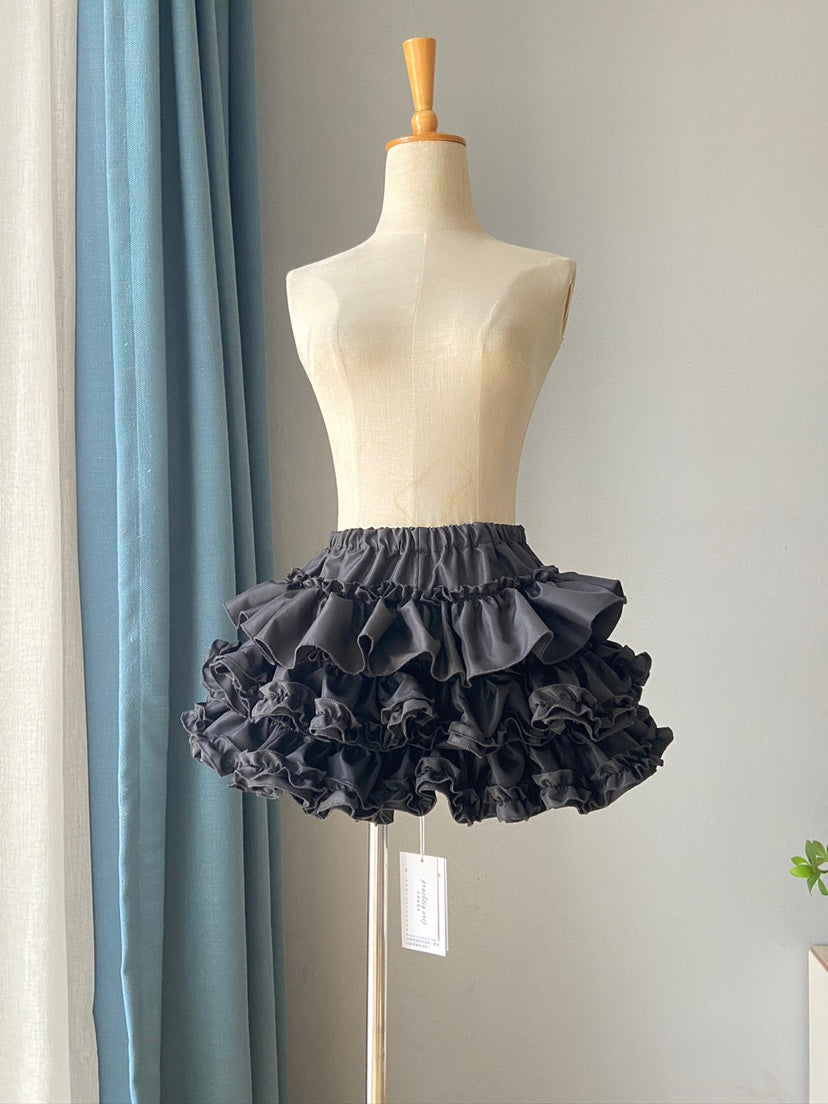 Lolita Petticoats Black Cake Layered With Pumpkin Bloomers Fluffy Underskirt