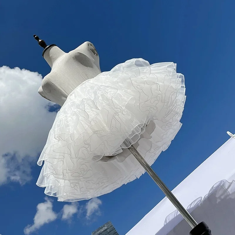 Lolita Petticoats White 4 Layers Soft Gauze  Ruffle 12inches