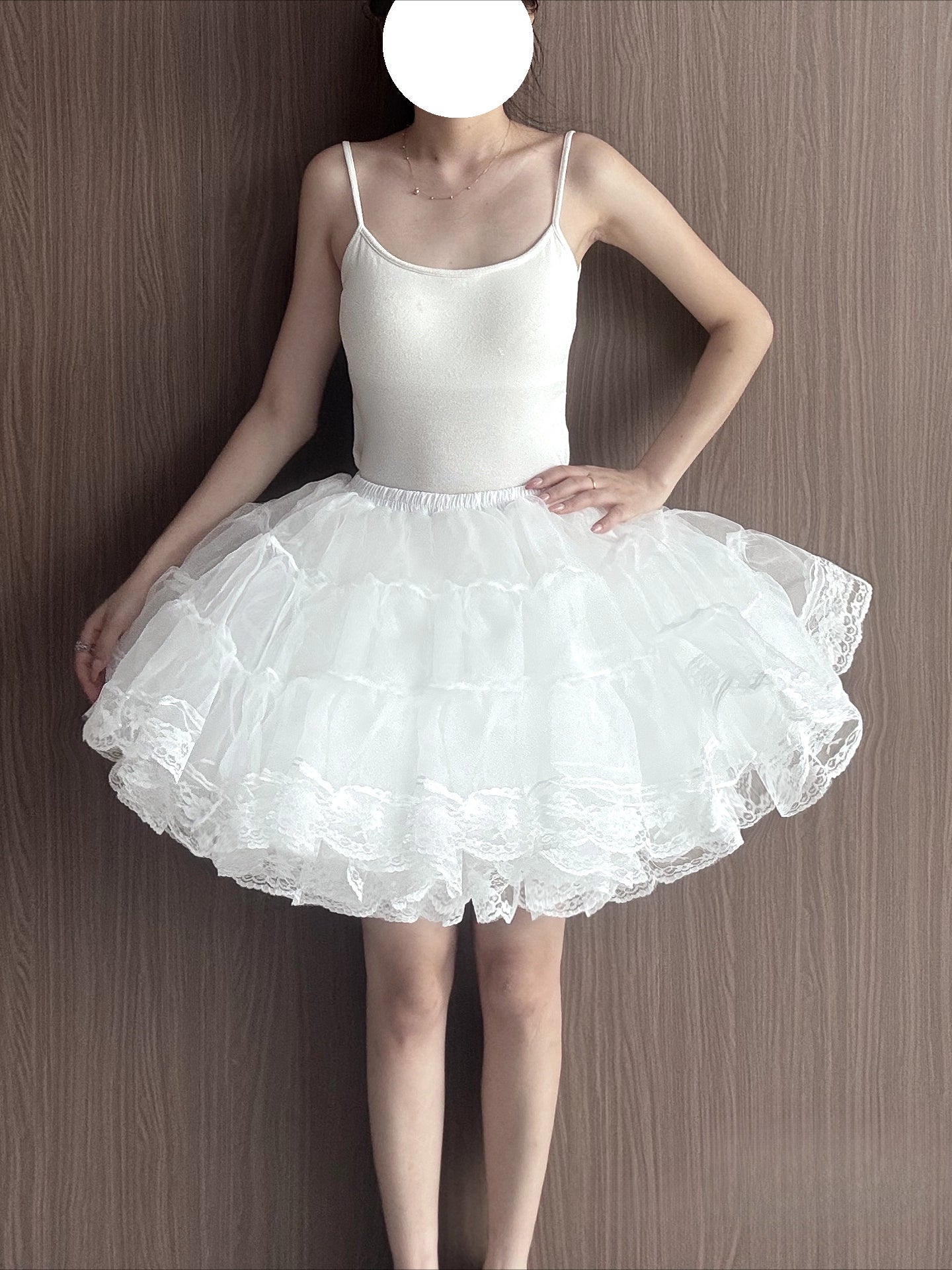 Lolita Petticoats White Four-layer Tulle  Pannier Underskirt A-line Lace