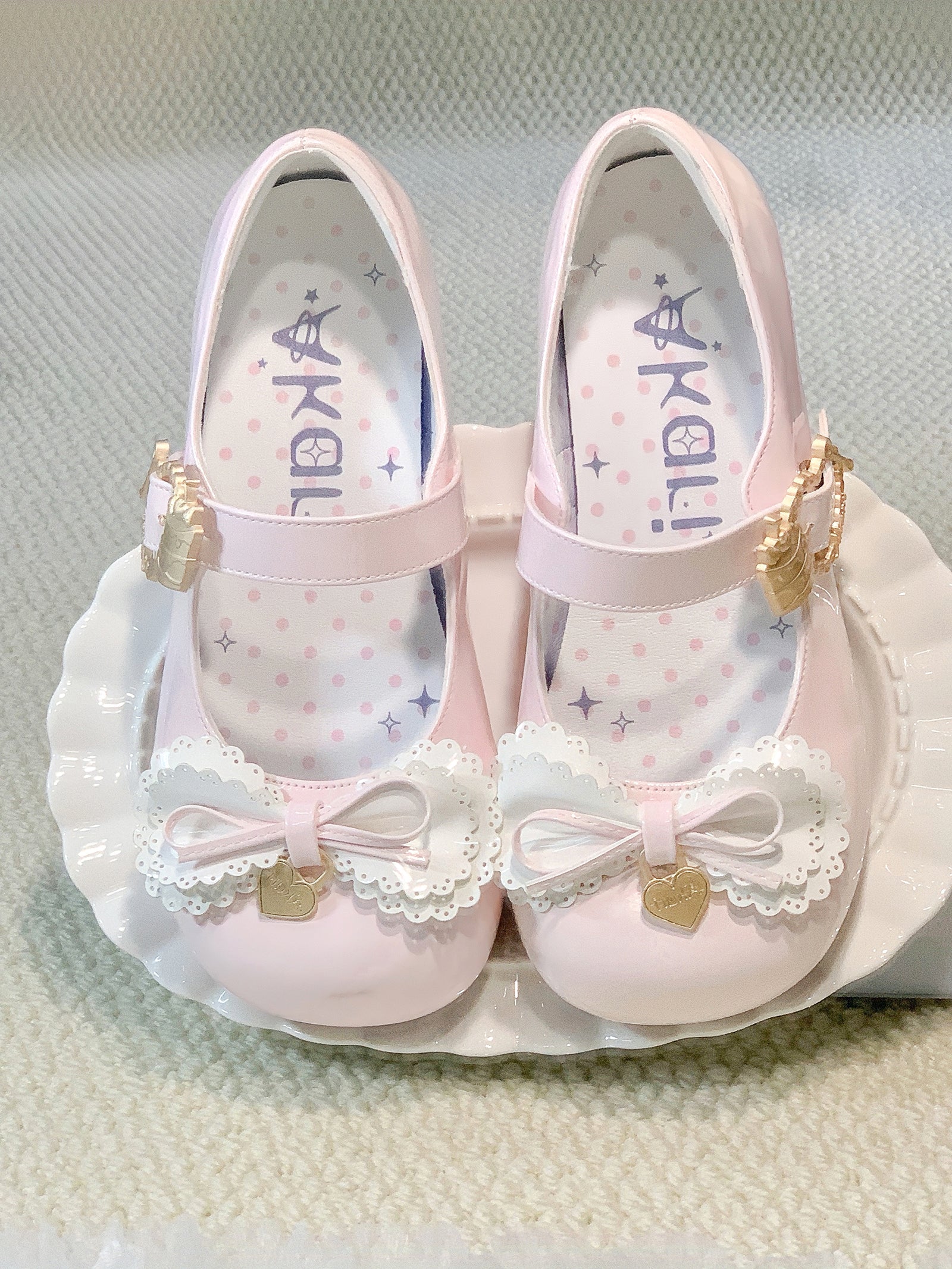 Lolita Shoes Sweet Pink Cute Doll Low Heel Single with Bow  3 Colors