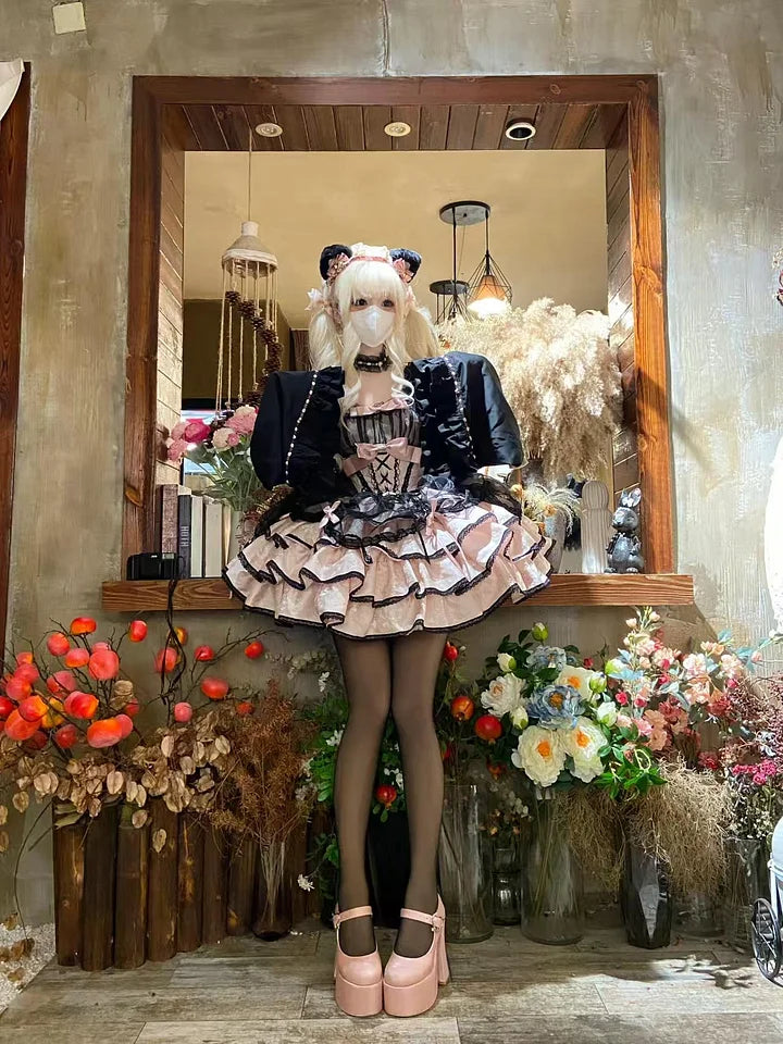 Sweet Lolita Ball Gown Ballet Style Princess Dress 3 Colors with Bow