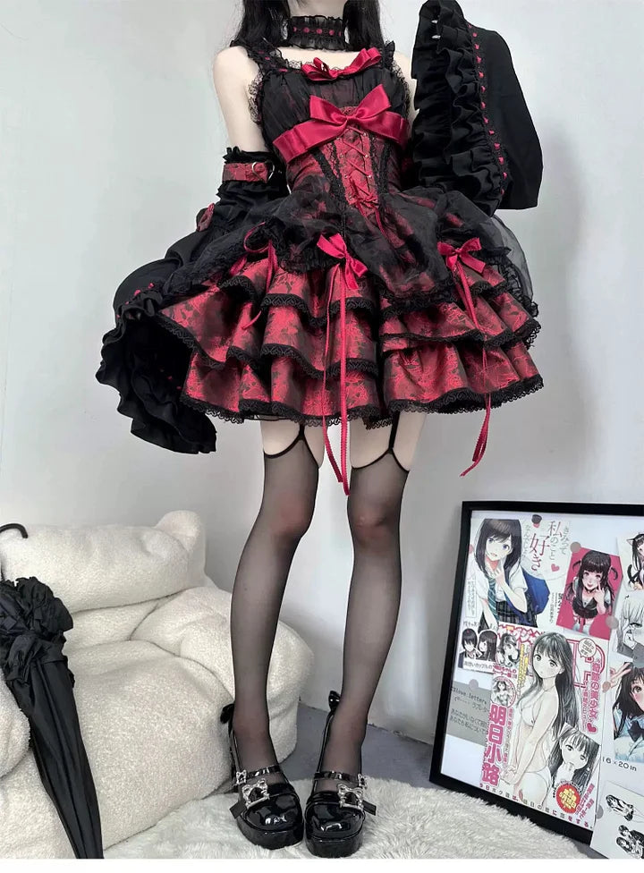 Sweet Lolita Ball Gown Ballet Style Princess Dress 3 Colors with Bow