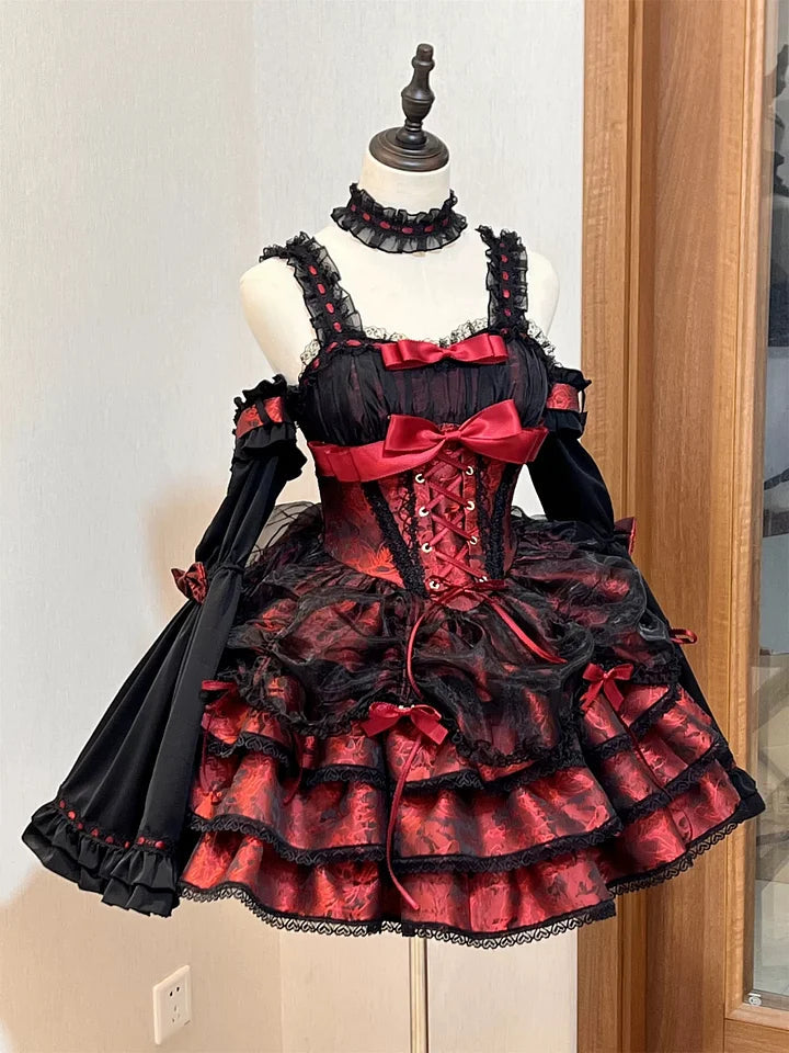 Sweet Lolita Ball Gown Ballet Style Princess Dress 3 Colors with Bow