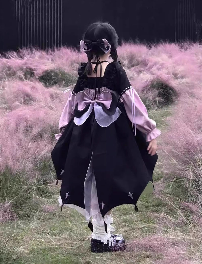 Sweet Lolita Black Pink Little Witch Style Cute Strap Dress Autumn Halloween