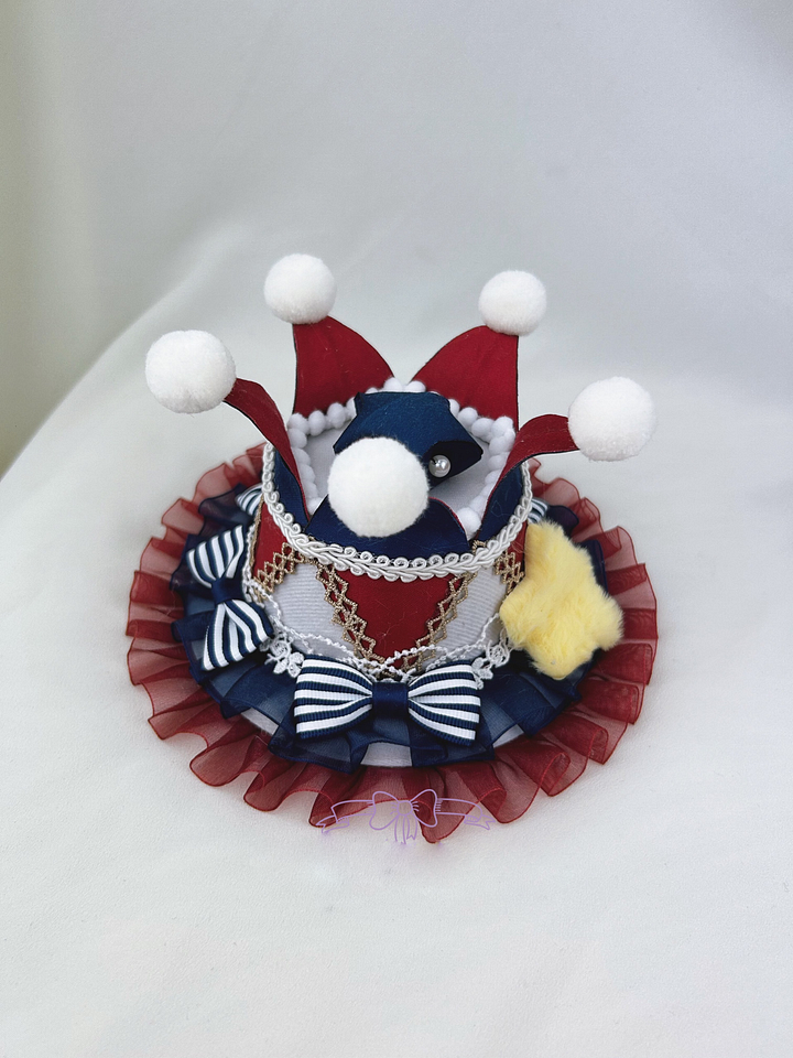 Lolita Accessories Red Clown Hat Hair Hairpin Headwear for Halloween