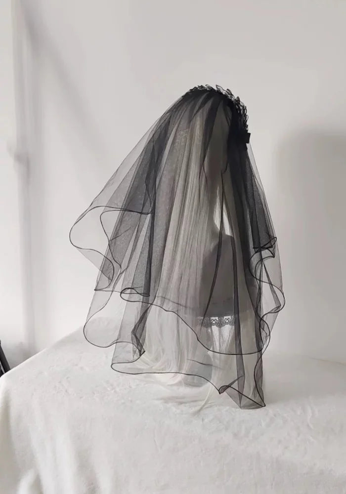 Lolita Accessories Gothic Nun Veil Headwear Cross for Halloween 2 Colors