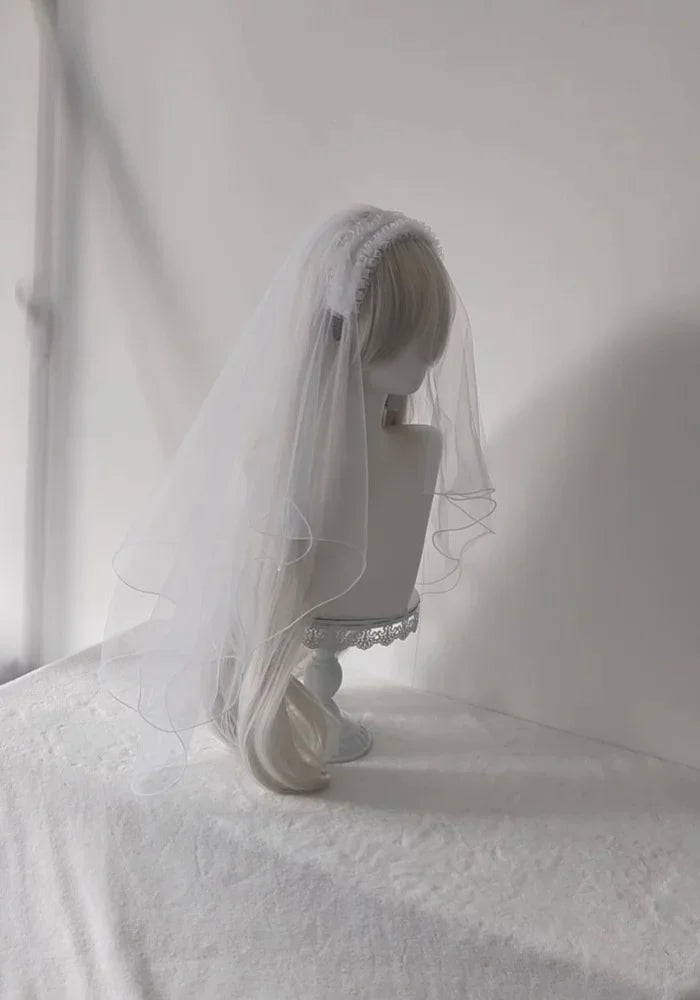 Lolita Accessories Gothic Nun Veil Headwear Cross for Halloween 2 Colors