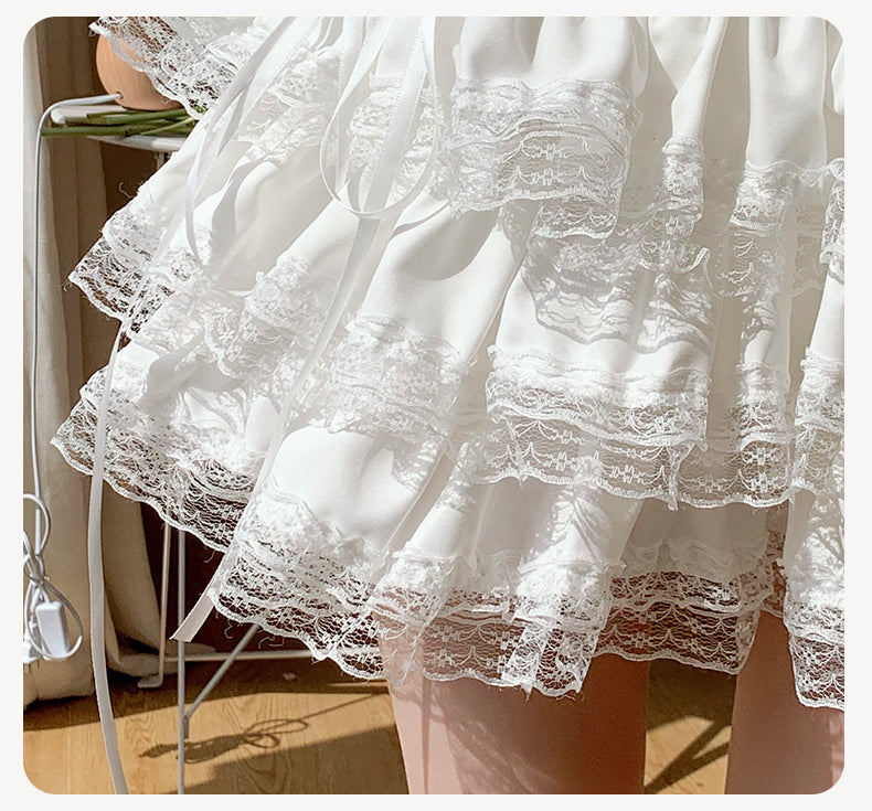 Lolita Petticoats Bloomers White Plus Size Layered Underskirt for Daily 2 Colors