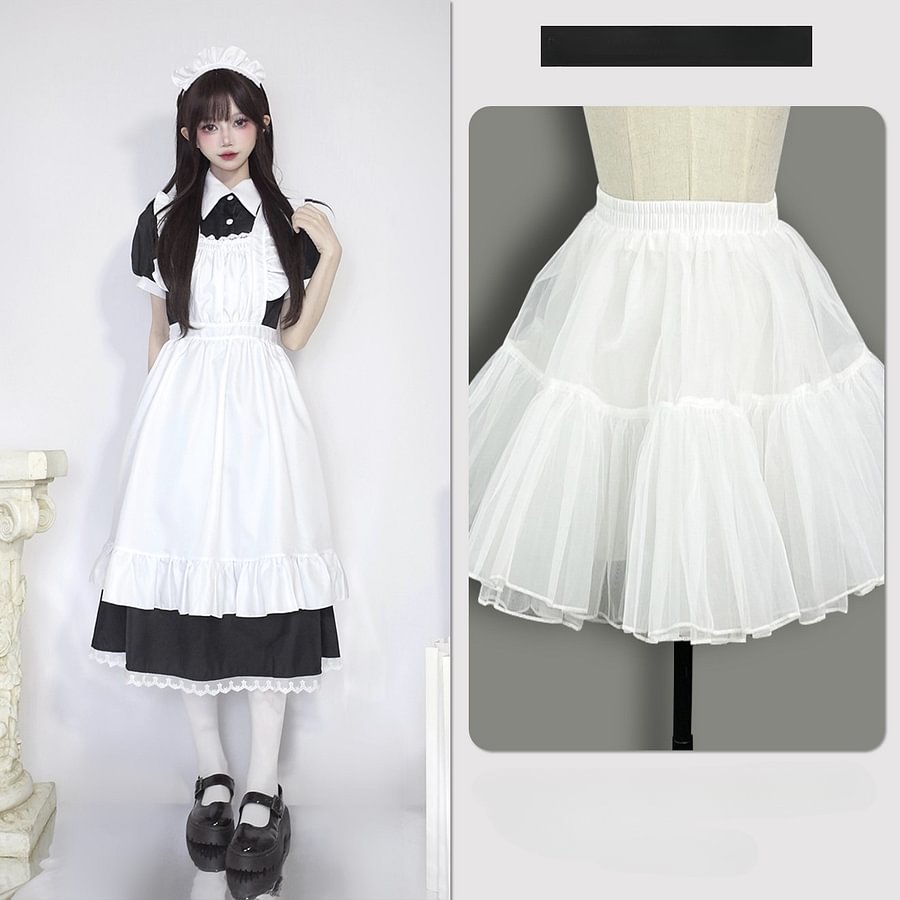 Classic Lolita Black Maid Japanese Manservant Long-sleeved 5XL Dress