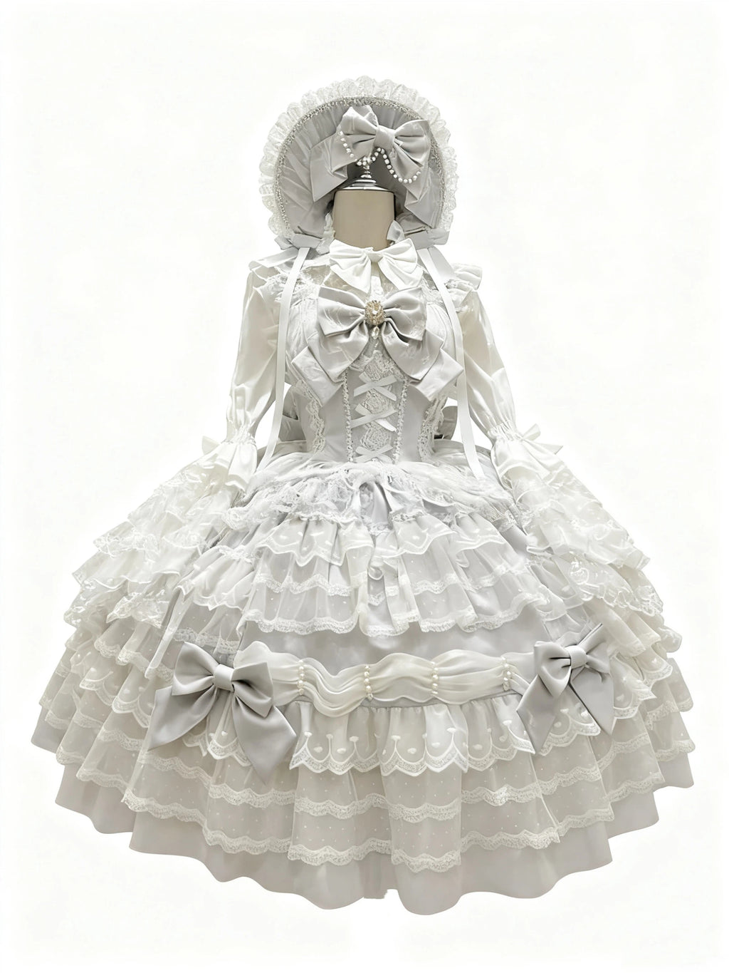 Hime Lolita Pink Multi-layer Cake Sleeveless Dress Autumn for Tea Party 3 Colors