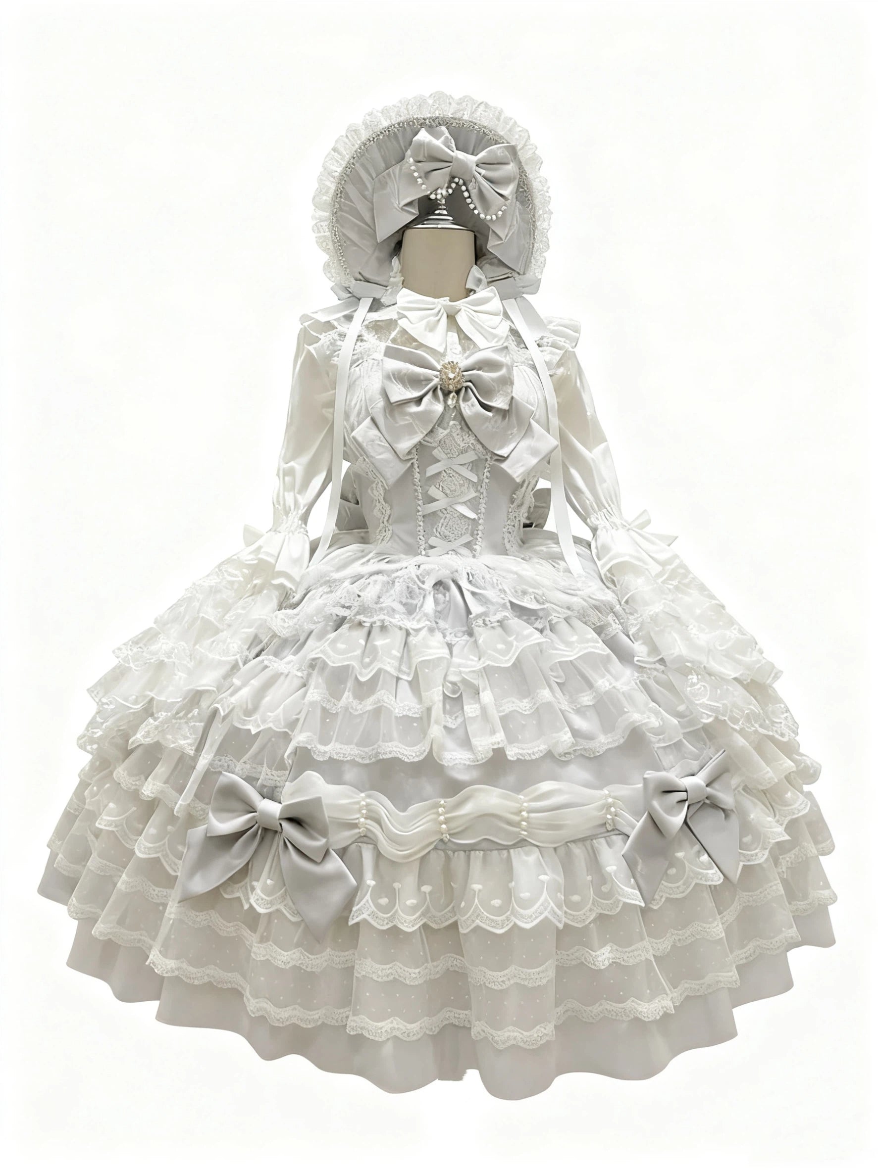 Hime Lolita Pink Multi-layer Cake Sleeveless Dress Autumn for Tea Party 3 Colors