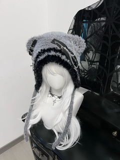 Lolita Accessories Dark Gray Bear Hat Cute Cross Star Wool Hat