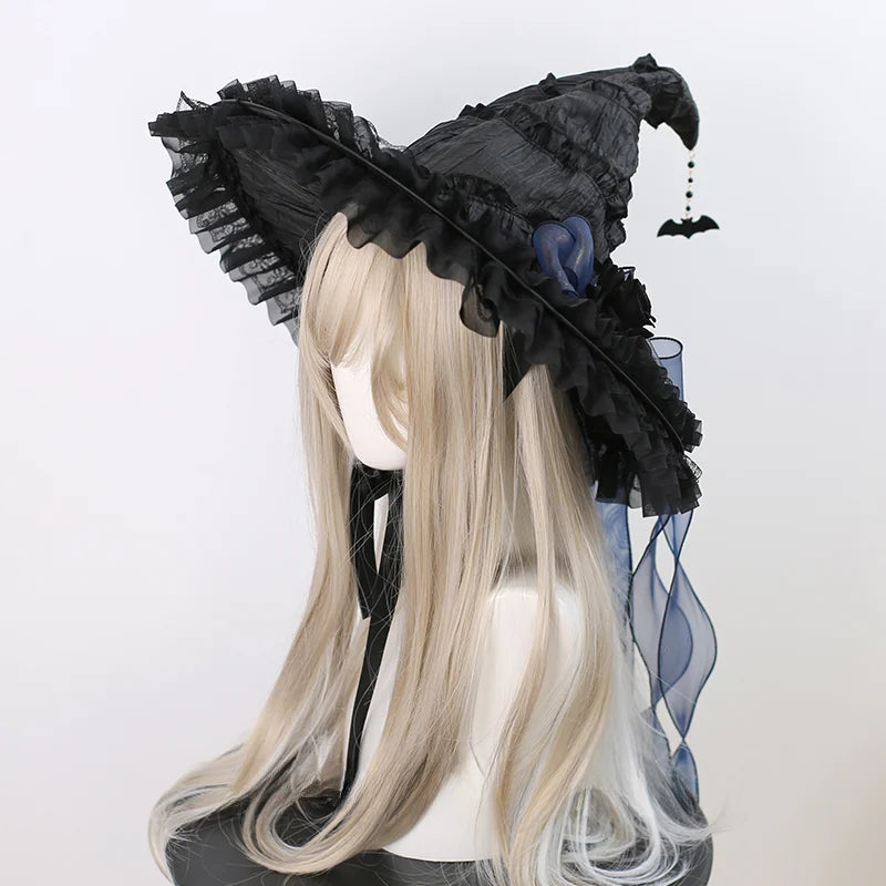 Lolita Accessories Goth Hat Decor 3 Colors Handmade Rose Ribbon Hair