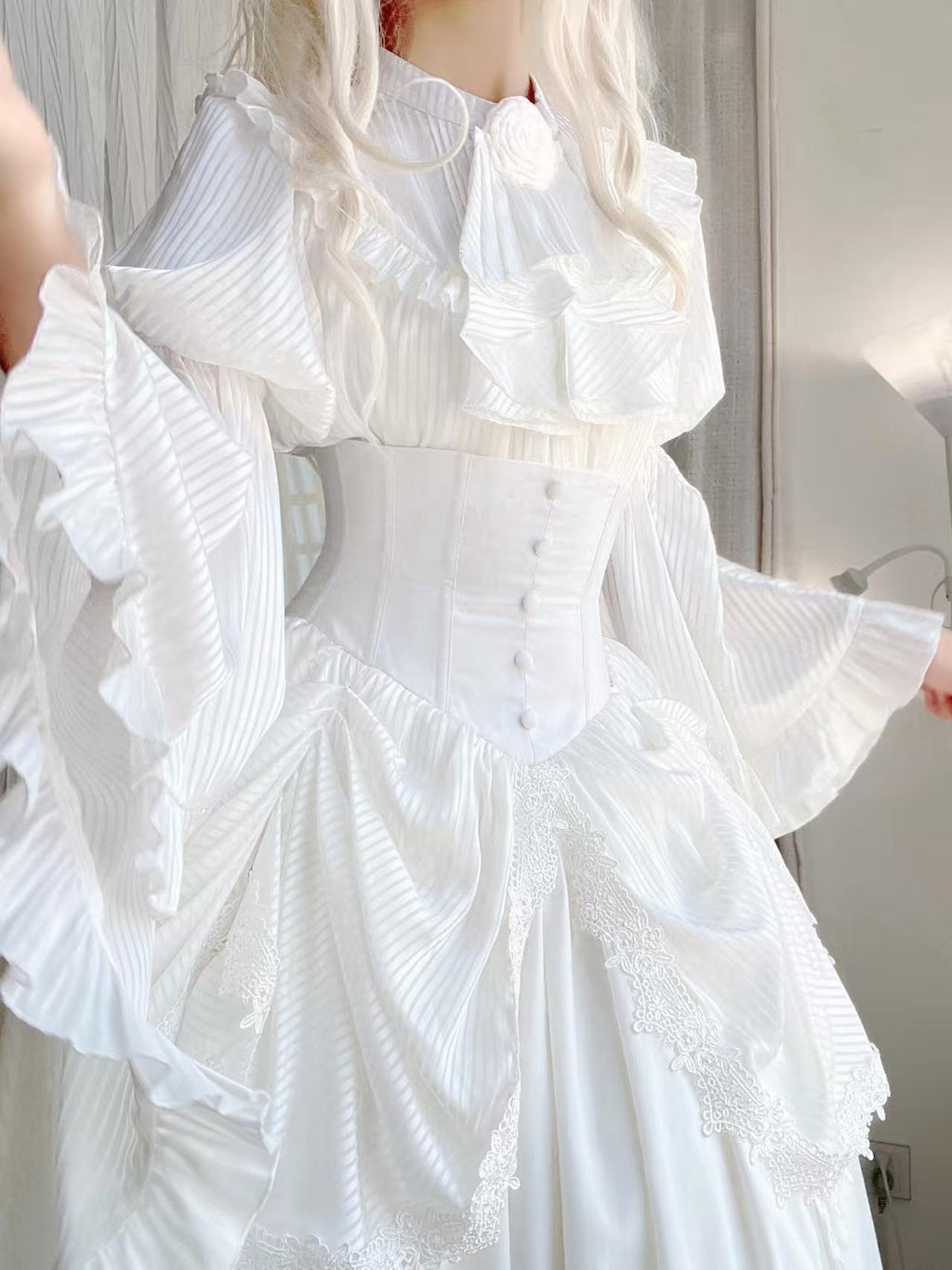 Gothic Prom Lolita Ruffles Black Long Skirt Court Style for Costume Halloween