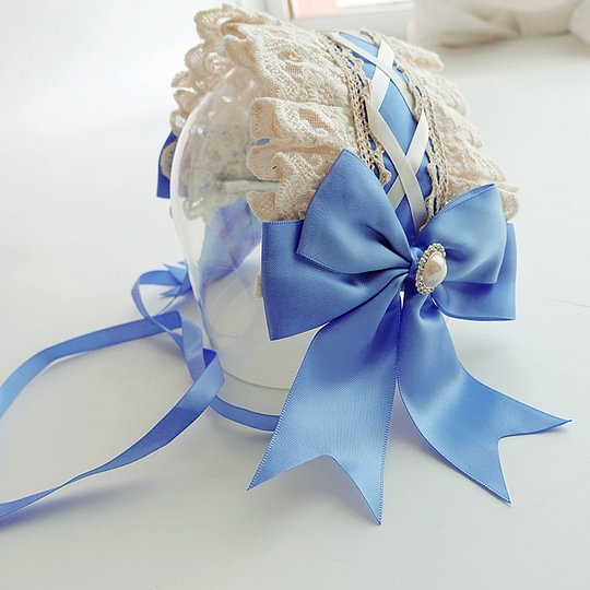 Lolita Accessories Pink Headband Angel Flower Lace with Bow Head Jewelry 3 Colors