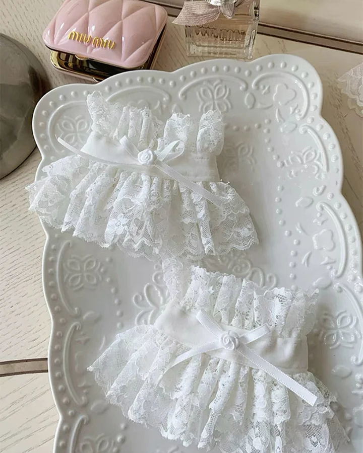 Lolita Accessories Sweet Blue Lace Ruffles Hand Oversleeves for Wedding 3 Colors