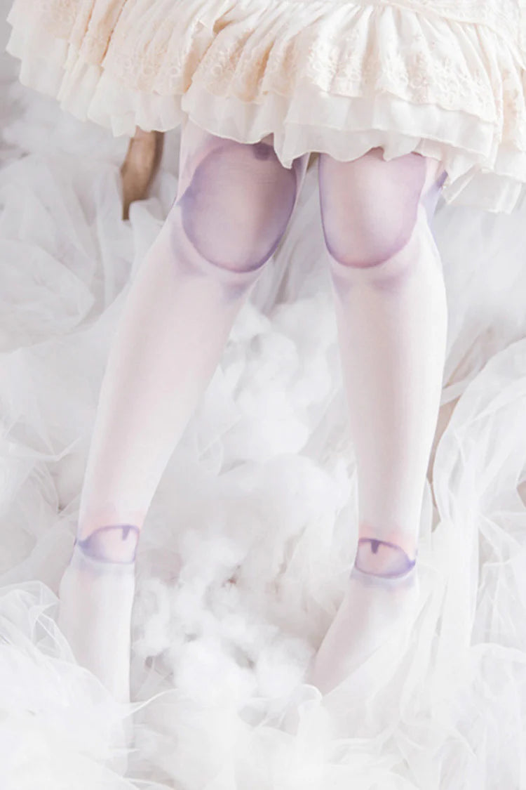 Lolita Accessories White Printed Doll Stockings Tight Over-the-knee Socks