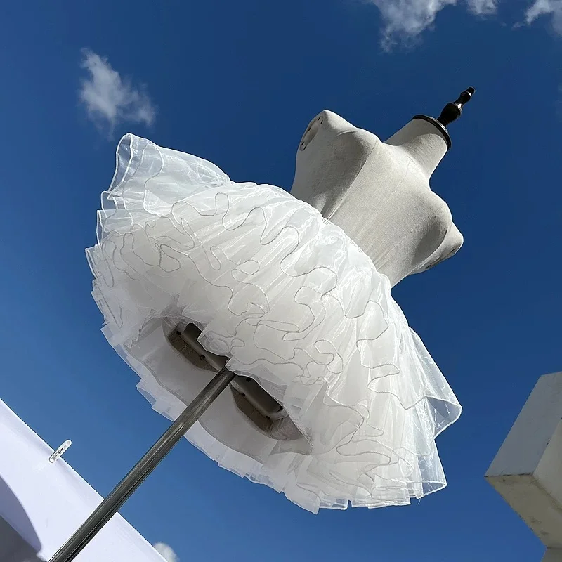 Lolita Petticoats White 4 Layers Soft Gauze  Ruffle 12inches