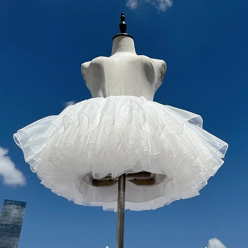 Lolita Petticoats White 4 Layers Soft Gauze  Ruffle 12inches