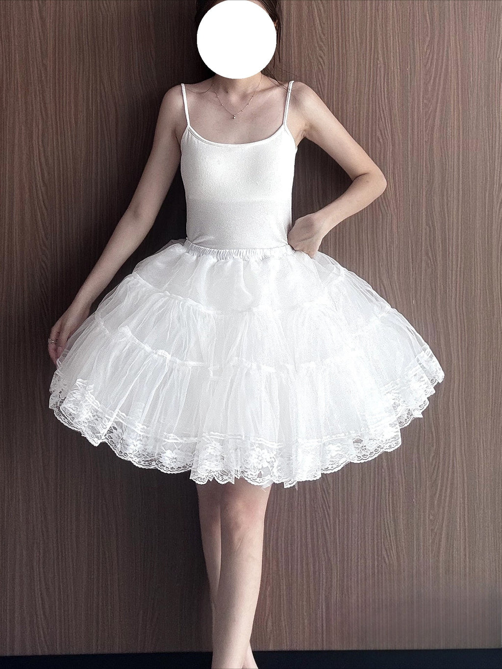 Lolita Petticoats White Four-layer Tulle  Pannier Underskirt A-line Lace