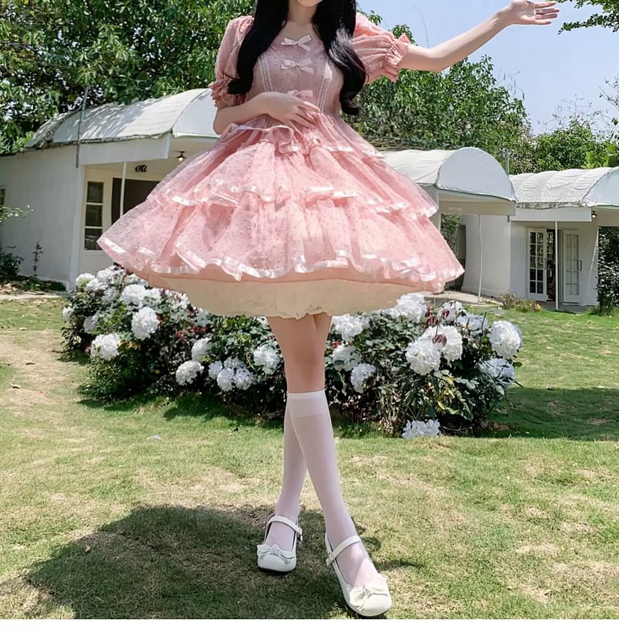 Lolita Petticoats White Full Gauze Multi-layered Gabon Ruffles Gown Crinoline