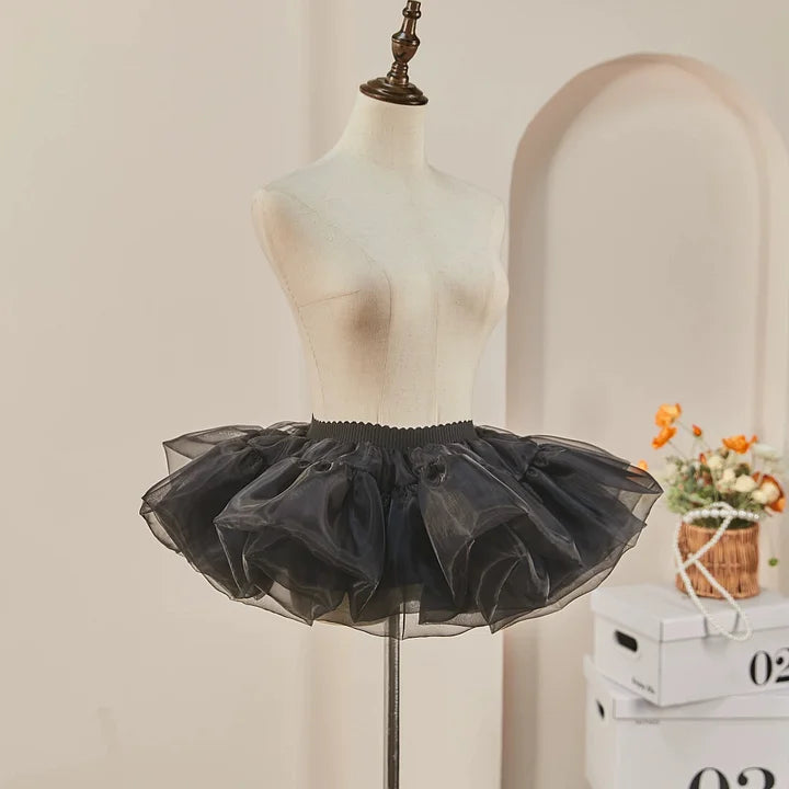 Lolita Petticoats White Yarn Ruffles Gothic Crinoline Mini Pannier 10 inches