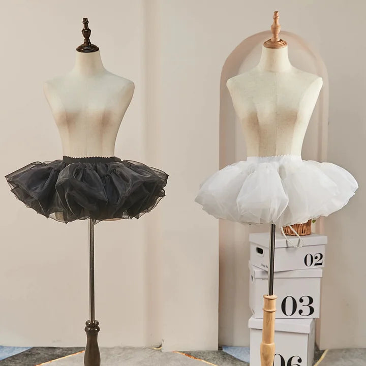 Lolita Petticoats White Yarn Ruffles Gothic Crinoline Mini Pannier 10 inches