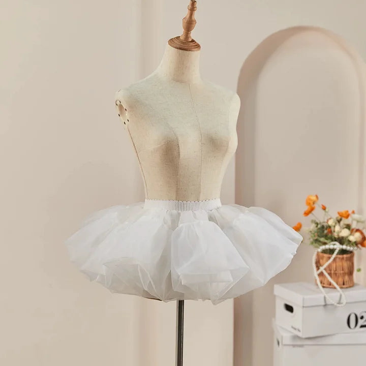 Lolita Petticoats White Yarn Ruffles Gothic Crinoline Mini Pannier 10 inches