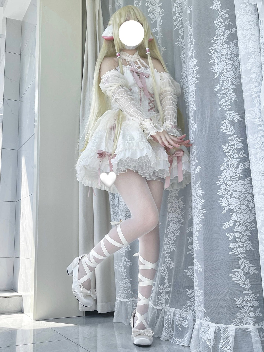 Lolita Shoes Mary Jane Square Head 2 Colors Elegant Low-heeled Satin