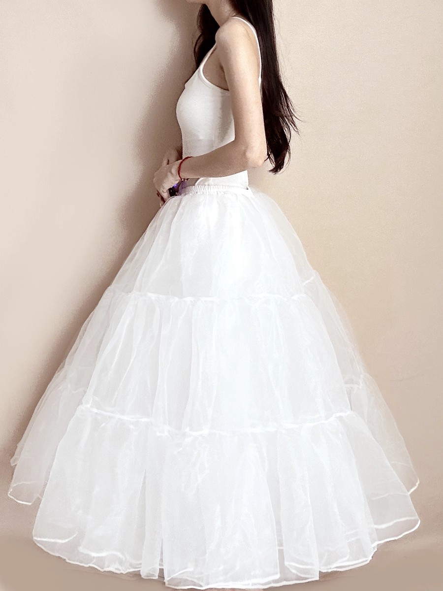 Lolita Petticoats White Midi Crinoline Soft Tulle Fishbone Daily