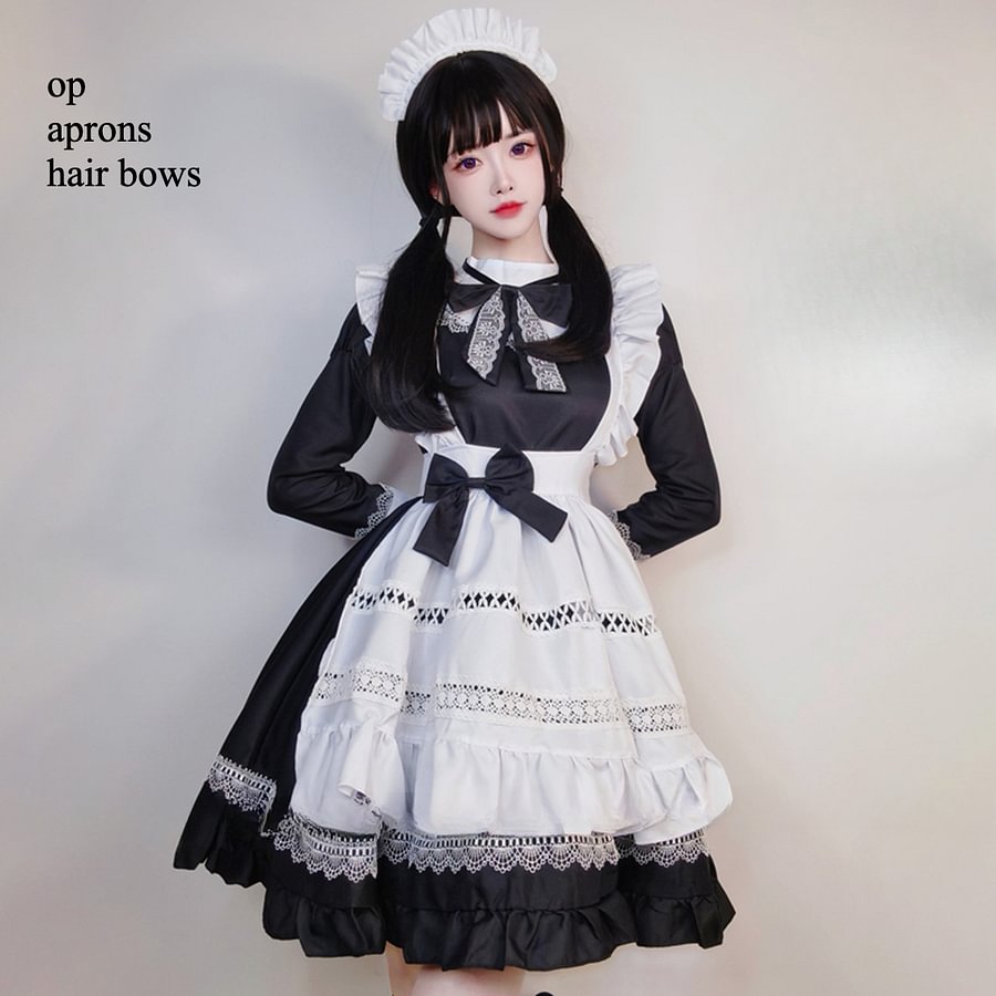 Maid Outfit Classic Black and White Dress British Aristocratic for Daily