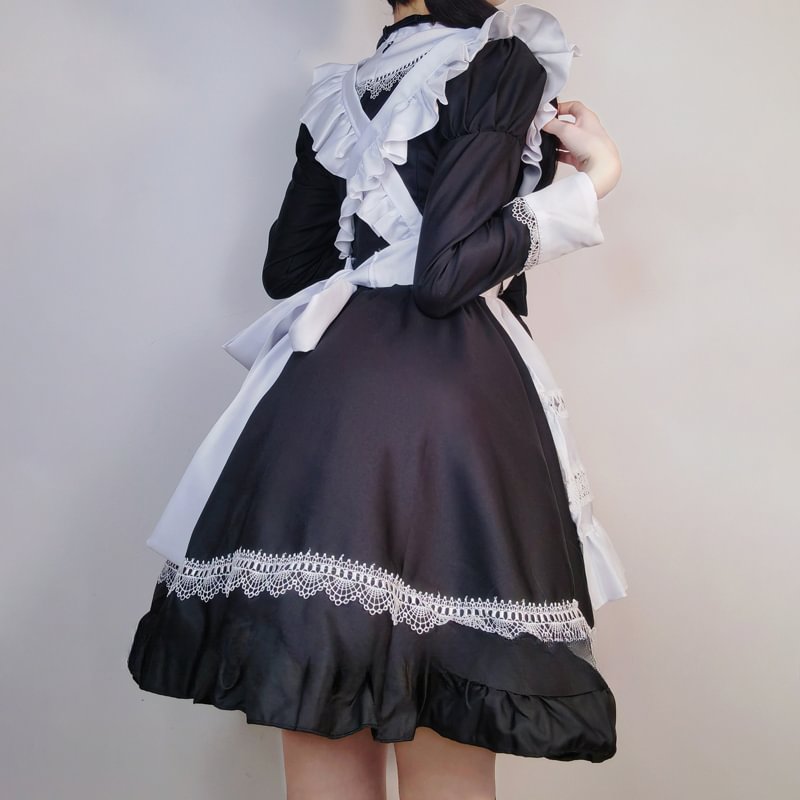 Maid Outfit Classic Black and White Dress British Aristocratic for Daily