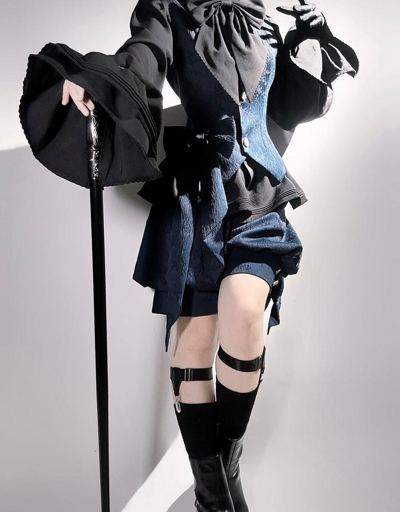 Ouji Fashion Rabbit Ears Prince Set Sapphire Blue Cute Cool Jacket Lolita