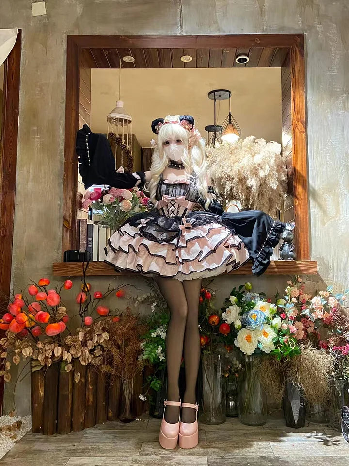 Sweet Lolita Ball Gown Ballet Style Princess Dress 3 Colors with Bow