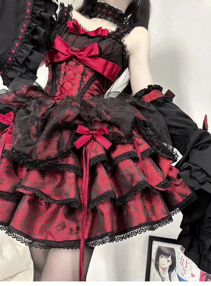 Sweet Lolita Ball Gown Ballet Style Princess Dress 3 Colors with Bow