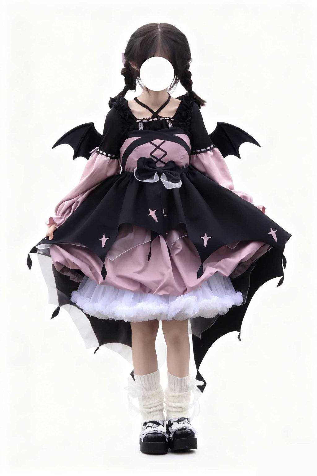 Sweet Lolita Black Pink Little Witch Style Cute Strap Dress Autumn Halloween