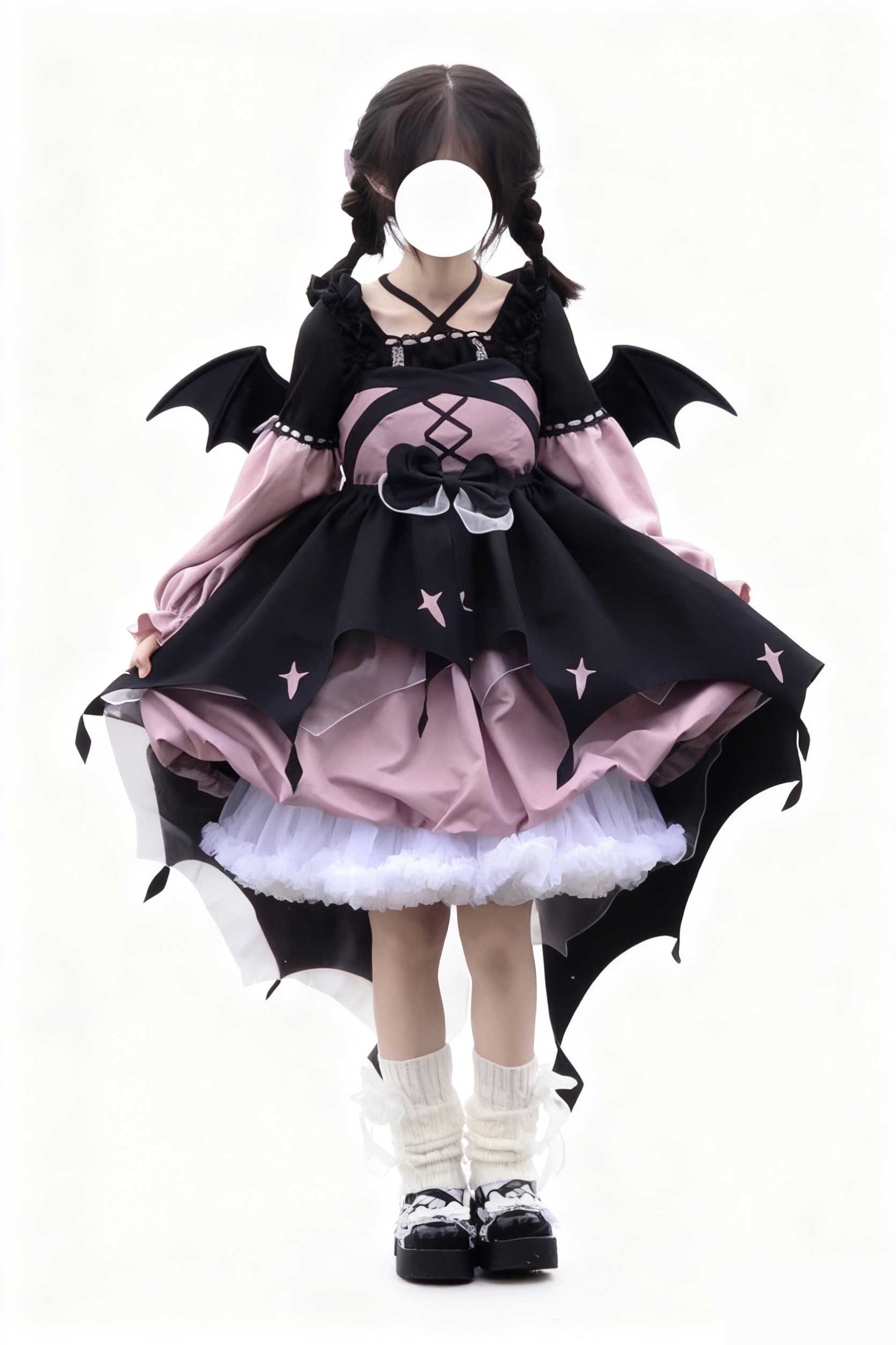 Sweet Lolita Black Pink Little Witch Style Cute Strap Dress Autumn Halloween
