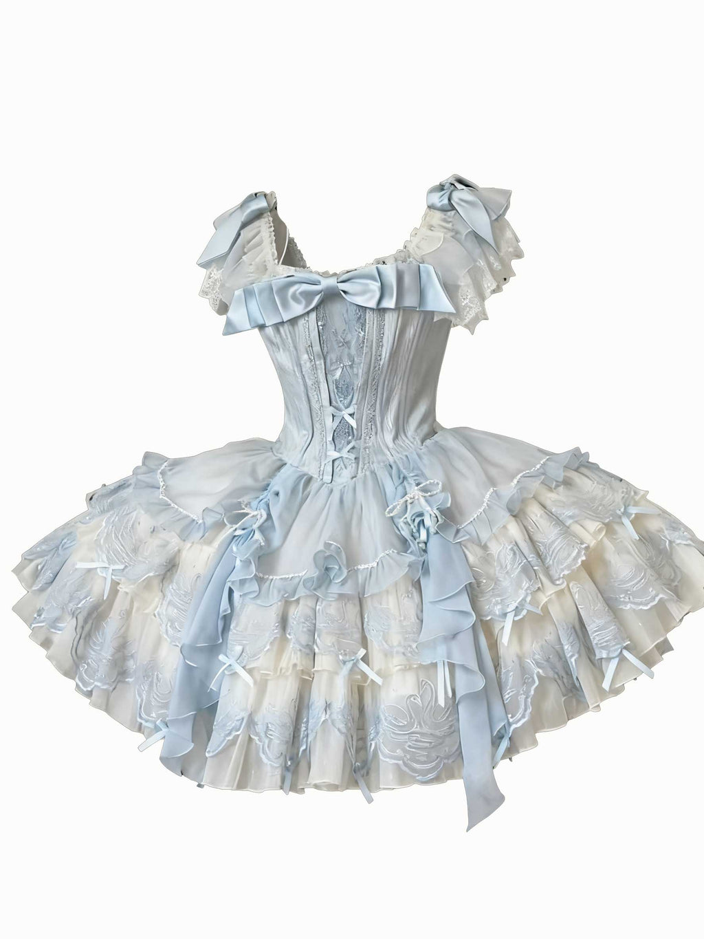 Sweet Lolita Blue Cute Elegant Swan Princess Ballet Style Fairy Dress