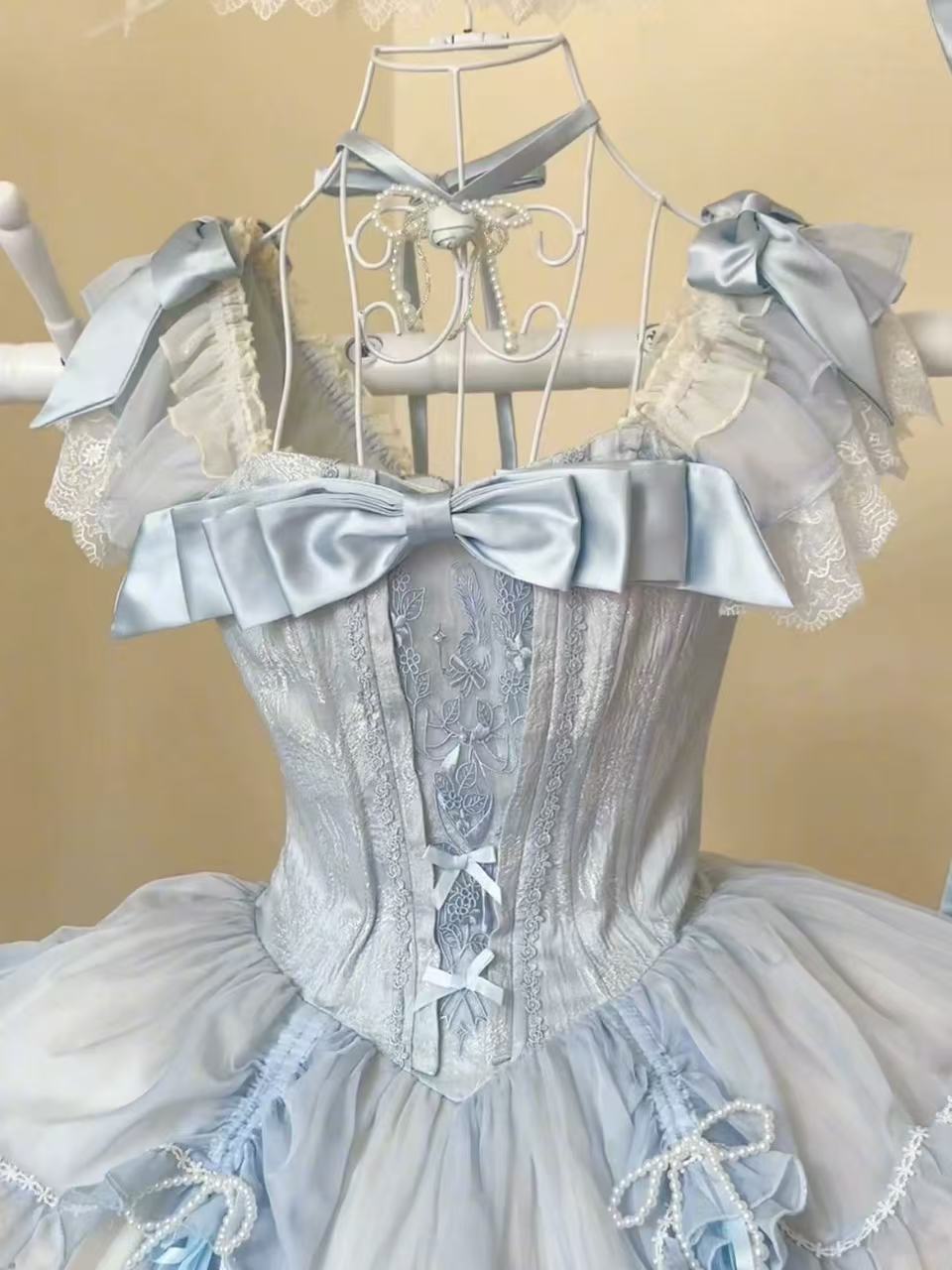 Sweet Lolita Blue Cute Elegant Swan Princess Ballet Style Fairy Dress