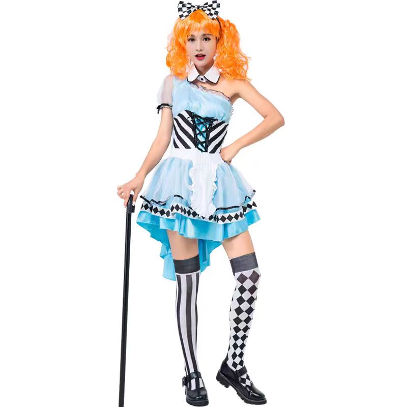 Sweet Lolita Blue Dress Wonderland Queen Princess for Halloween Cosplay