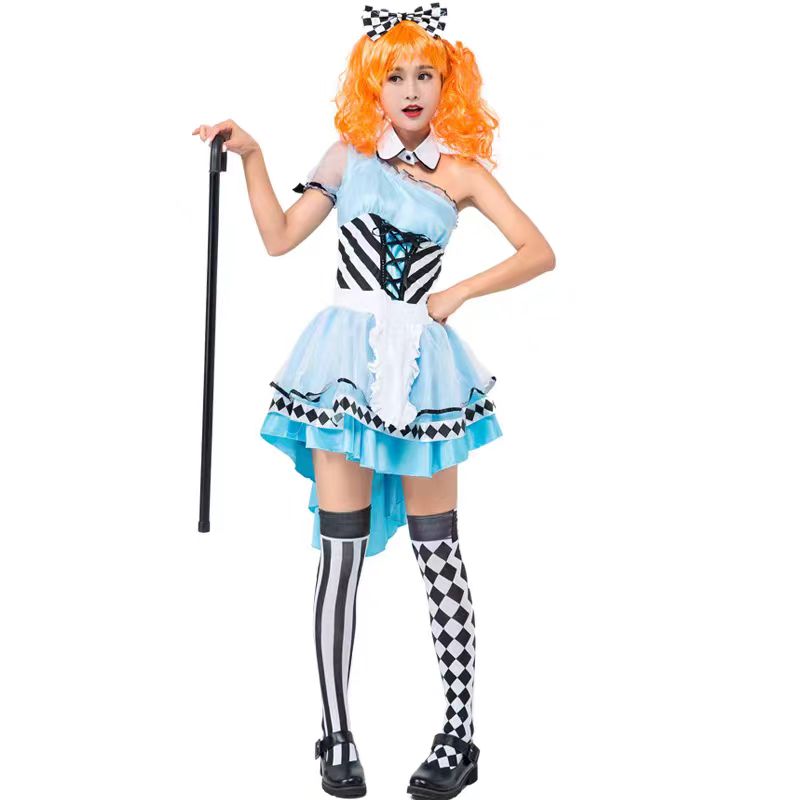 Sweet Lolita Blue Dress Wonderland Queen Princess for Halloween Cosplay
