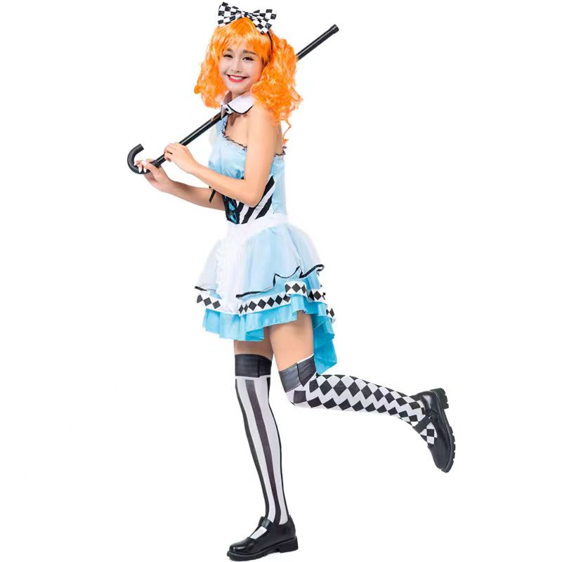 Sweet Lolita Blue Dress Wonderland Queen Princess for Halloween Cosplay