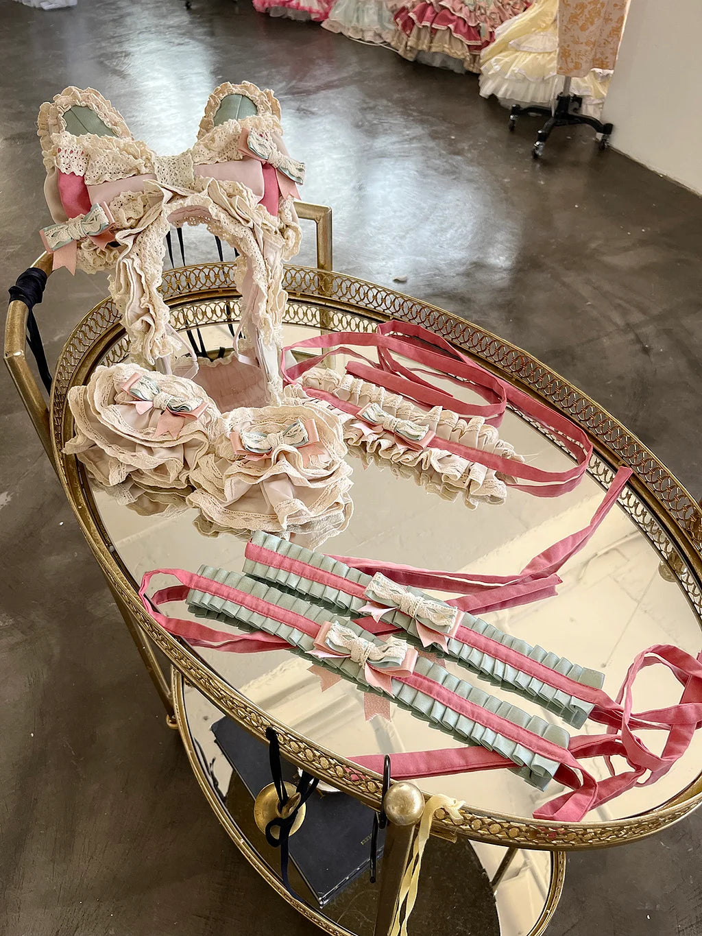 Sweet Lolita Ribbon Ballet Style Bunny Ears Cake Dress Accessories