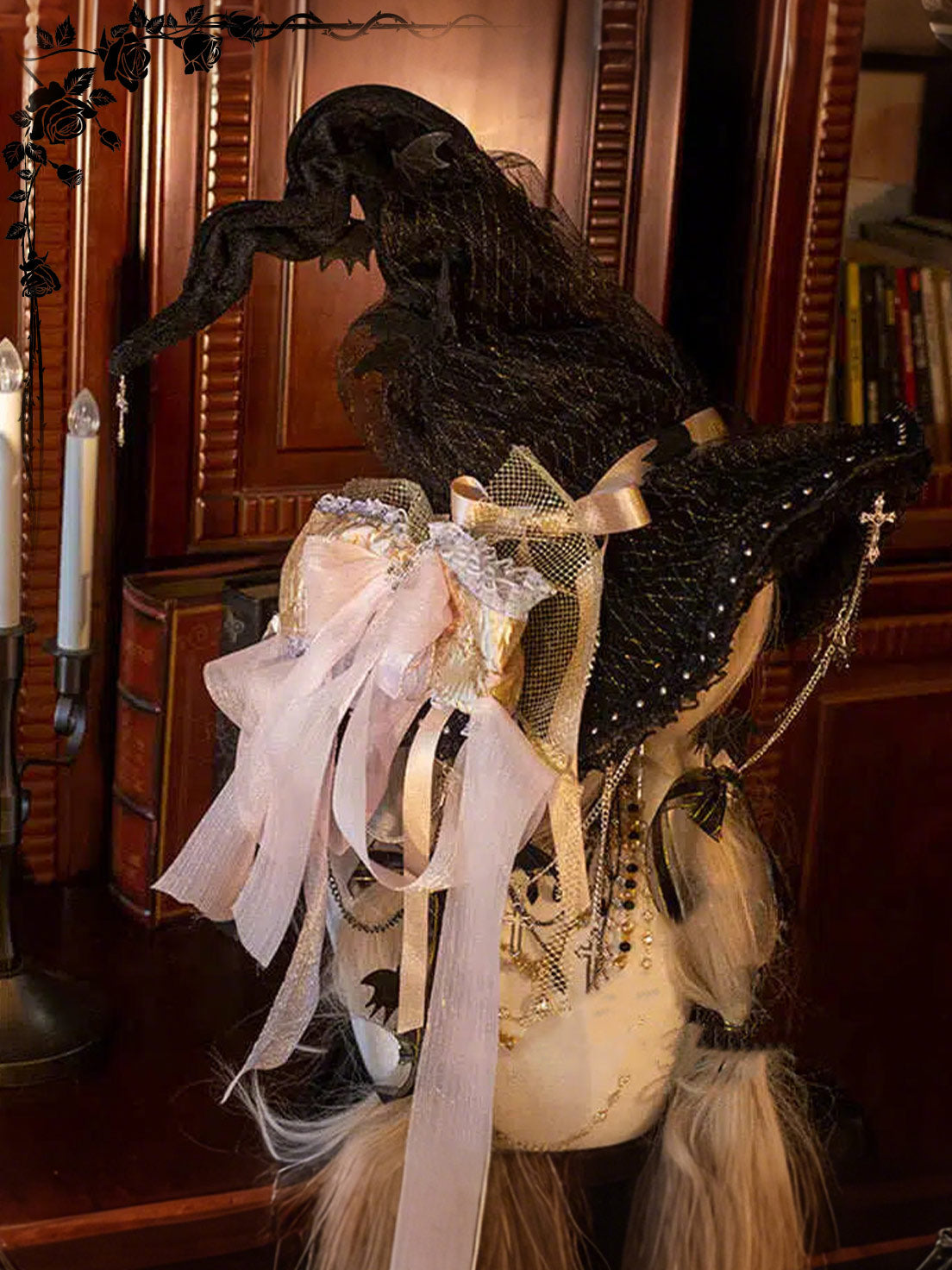 Lolita Accessories Goth Dark Witch Gold Hat for Halloween 3 Colors