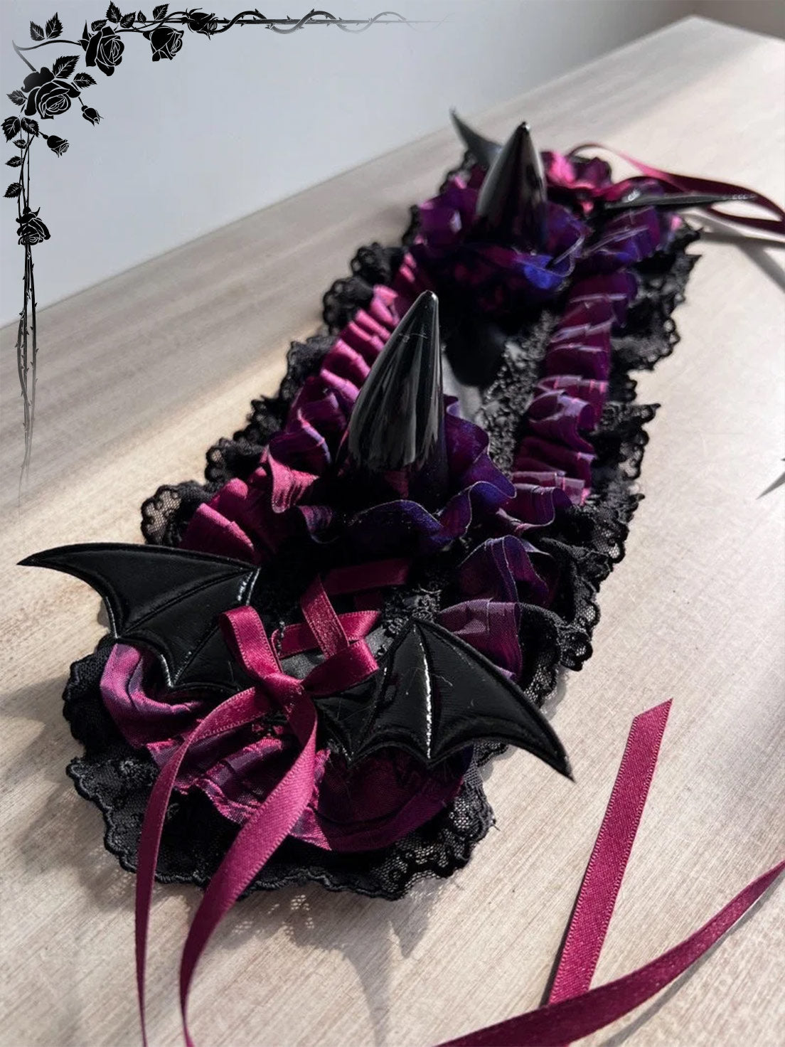 Lolita Accessories Sweet Goth Devil's Horn Hairband  Lace Ruffle for Halloween